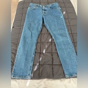 Vintage Levi’s “Big E” 501 Button Up Skinny Blue Jeans